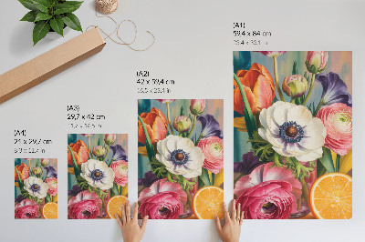 Póster Flores llenas de vida y color sin comas