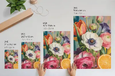 Póster flores llenas de vida y color