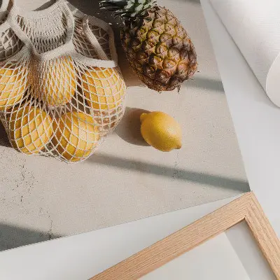 Lámina artística productos naturales sobre fondo claro