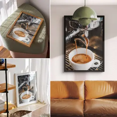 Lienzo decorativo moderno bebida expresiva en vaso blanco