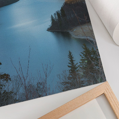 Póster Majestuosas montañas, lago, sol, armonía de la naturaleza.