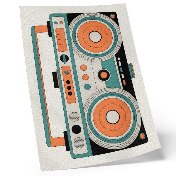Lienzo decorativo moderno Estilo retro con formas expresivas y contrastes.