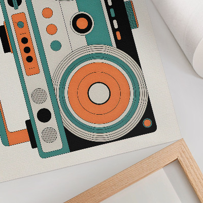Lienzo decorativo moderno Estilo retro con formas expresivas y contrastes.