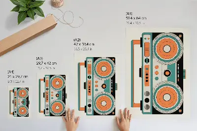 Lienzo decorativo moderno con estilo retro de formas expresivas y contrastes