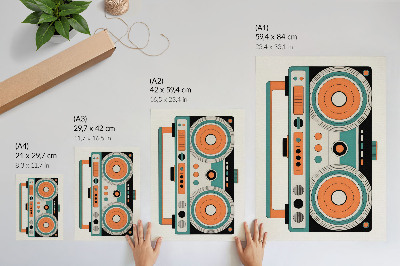 Lienzo decorativo moderno Estilo retro con formas expresivas y contrastes.