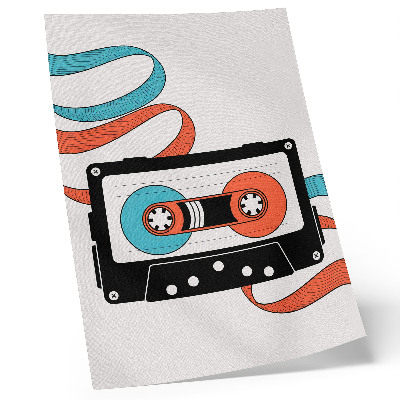 Póster Cassette de estilo pop art retro con coloridos diseños.