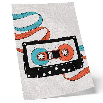 Póster con diseño retro de cassette estilo pop art