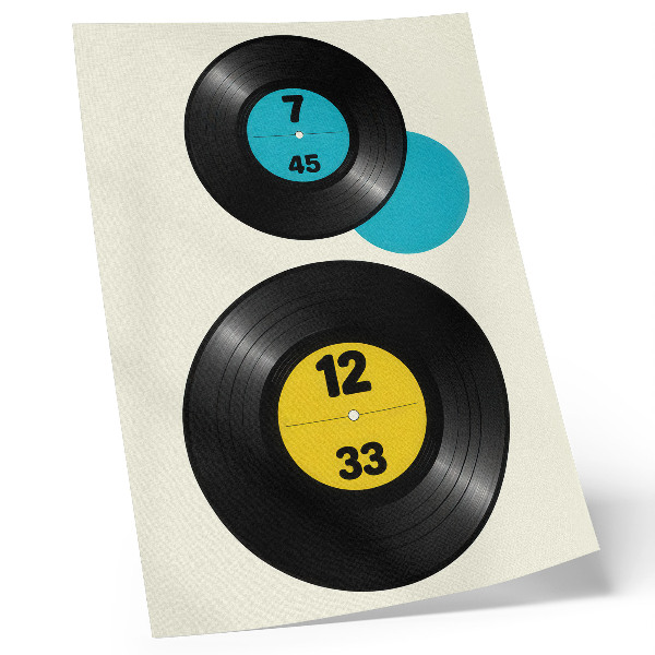 Lámina artística de alta calidad Discos de vinilo modernos amarillo turquesa