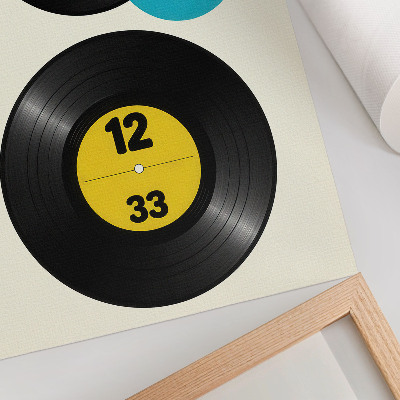 Lámina artística de alta calidad Discos de vinilo modernos amarillo turquesa