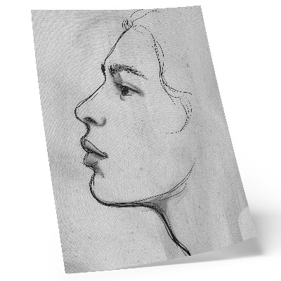 Póster Boceto moderno minimalista del contorno facial