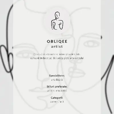 Póster con diseño de boceto moderno minimalista de contorno facial
