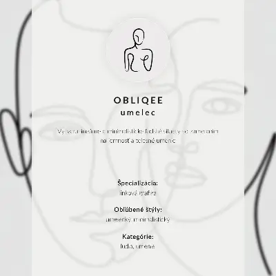Póster con diseño de boceto moderno minimalista de contorno facial