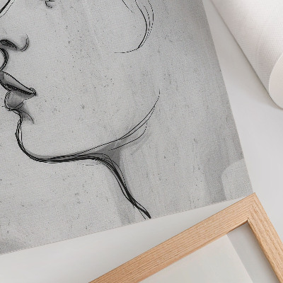 Póster Boceto moderno minimalista del contorno facial
