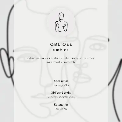 Póster con diseño de boceto moderno minimalista de contorno facial