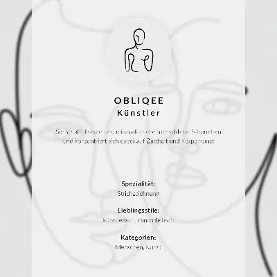 Póster con diseño de boceto moderno minimalista de contorno facial