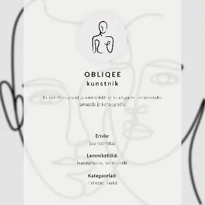 Póster con diseño de boceto moderno minimalista de contorno facial