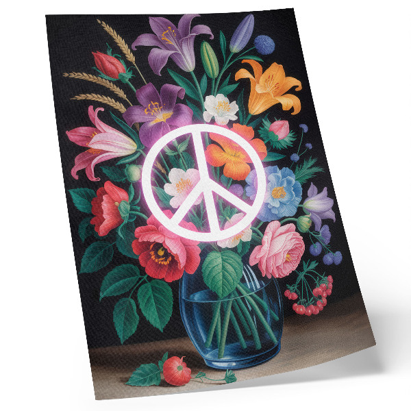 Lienzo decorativo moderno Un colorido ramo de flores, símbolo de paz.