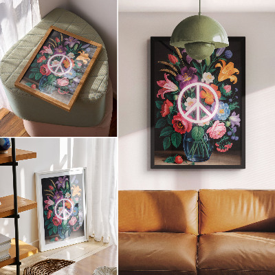 Lienzo decorativo moderno Un colorido ramo de flores, símbolo de paz.