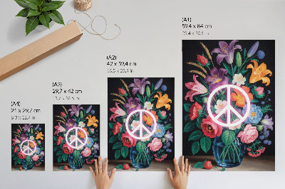 Lienzo decorativo moderno Un colorido ramo de flores, símbolo de paz.