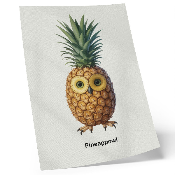 Póster Una combinación fantasiosa de piña y búho.