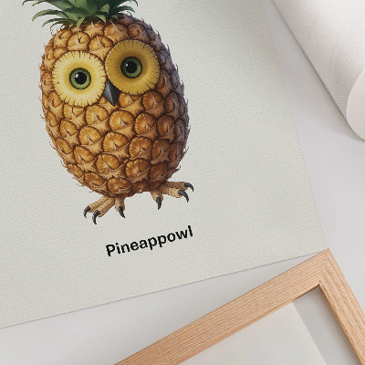 Póster Una combinación fantasiosa de piña y búho.