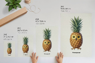 Póster Una combinación fantasiosa de piña y búho.