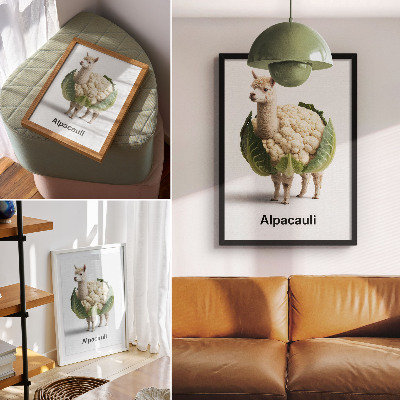 Lámina artística de alta calidad Una combinación inusual de alpaca y coliflor.