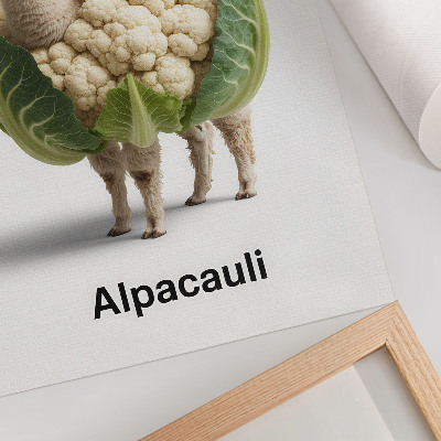 Lámina artística de alta calidad Una combinación inusual de alpaca y coliflor.