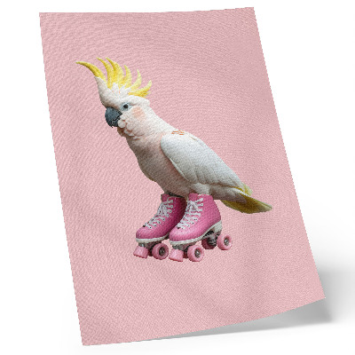 Lienzo decorativo moderno Un loro sobre patines, colores pastel, modernidad.