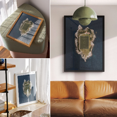 Lienzo decorativo moderno Un lugar para acampar en una isla rodeada por un mar turquesa.