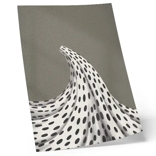 Lienzo decorativo moderno con patrón de puntos minimalistas en negro sobre fondo beige