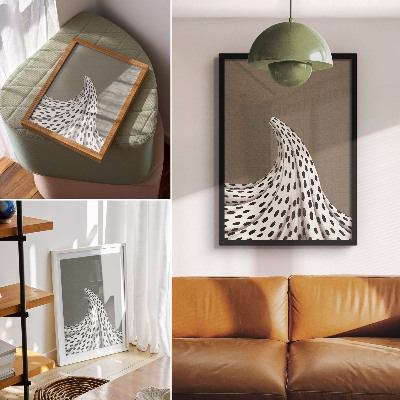 Lienzo decorativo moderno Patrón minimalista de puntos negros sobre fondo beige
