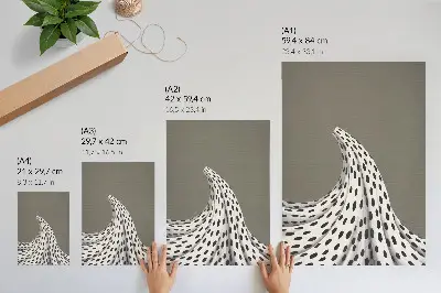Lienzo decorativo moderno con patrón de puntos minimalistas en negro sobre fondo beige