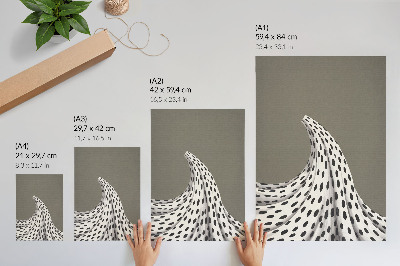 Lienzo decorativo moderno Patrón minimalista de puntos negros sobre fondo beige