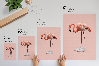 Póster Zapatillas deportivas rosa flamenco sobre fondo rosa