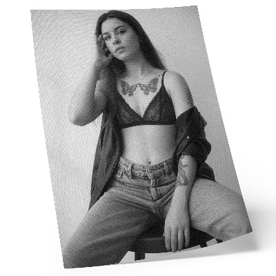 Lámina artística de alta calidad Retrato monocromático libertad minimalismo