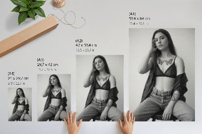 Lámina artística de alta calidad Retrato monocromático libertad minimalismo