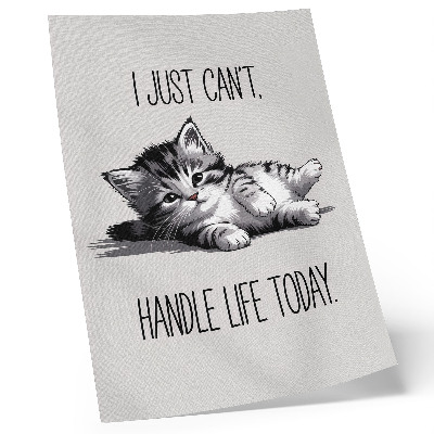 Póster Un gatito sobre un fondo gris en un estilo minimalista.