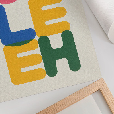 Lámina artística de alta calidad Letras geométricas en colores vivos