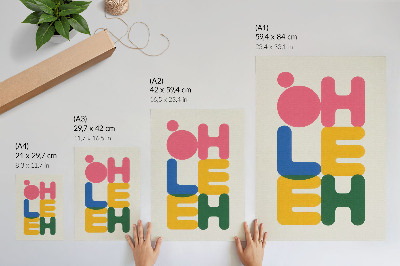 Lámina artística de alta calidad Letras geométricas en colores vivos