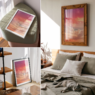 Lienzo decorativo moderno Nubes de tonos pastel, puesta de sol tranquila