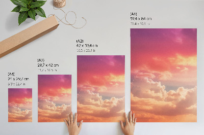 Lienzo decorativo moderno Nubes de tonos pastel, puesta de sol tranquila