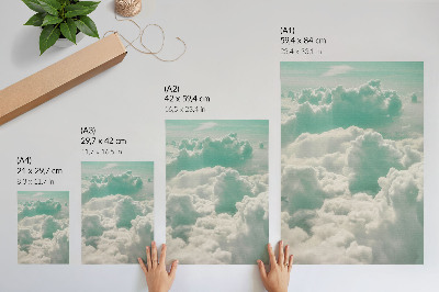 Póster Nubes en el cielo azul, paz, armonía
