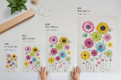Lámina artística de alta calidad Flores coloridas, alegría al estilo moderno