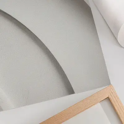 Póster minimalista con curvas blancas con colores saturados