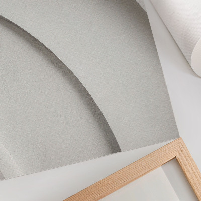 Póster con colores saturados Una composición minimalista con curvas blancas.