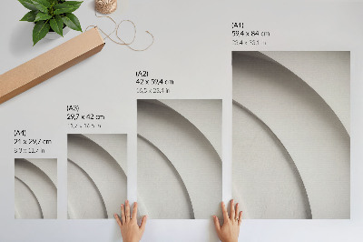 Póster con colores saturados Una composición minimalista con curvas blancas.