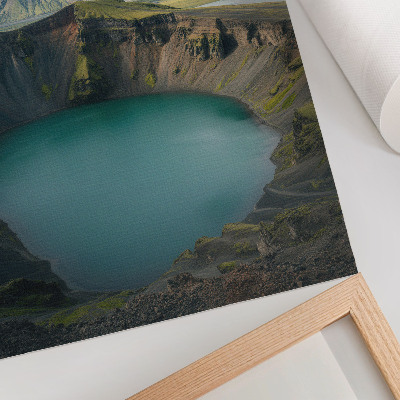 Lienzo decorativo moderno Lago turquesa, montañas, hermosas nubes