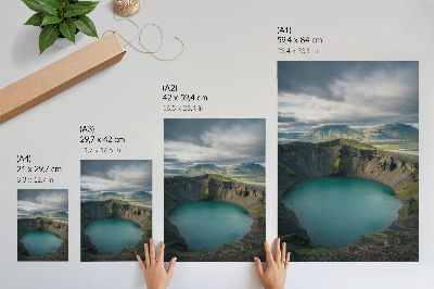 Lienzo decorativo moderno Lago turquesa, montañas, hermosas nubes