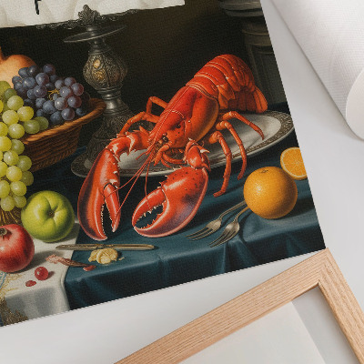 Lienzo decorativo moderno con colores eclécticos e inscripción humorística de langosta